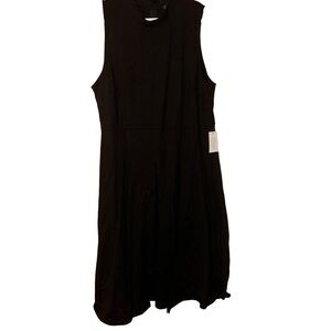 Eloquii studio black sleeveless high front slit stretch long dress plus size 24